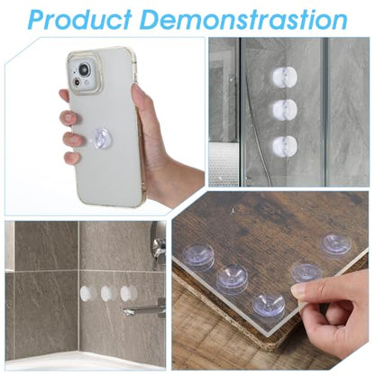 20 Piece Double Sided Suction Cups 20mm/0.8 Inch Clear PVC Plastic Sucker Pads for Glass Table Mirror Furniture Spacers