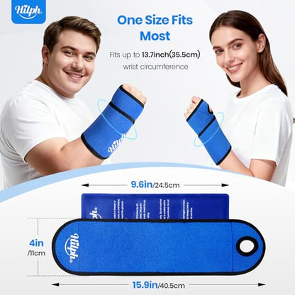 Hilph Wrist Ice Pack Wrap for Carpal Tunnel Relief, FSA Eligible HSA, Reusable Wrist Hot & Cold Therapy Brace for Hand Injuries, Arthritis, Tendonitis, Surgery Recovery Items Gifts Men Women, Blue - style: Casual