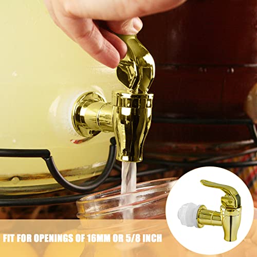 Biaungdo 2 Pcs Replacement Spigot for Beverage Dispense, Golden, Push Style | Beverage Dispenser Compatible, Carafe Spigot, Water Dispenser Replacement, Spout Faucet - color: Gold
