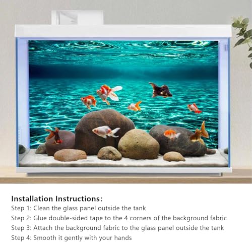 YongFoto Fish Tank Background 48x18 inch Turquoise Clear Water Ripple Lakebed Undersea Ocean Floor Underwater Seabed Polyester Backdrop Reptile Habitat Terrarium Aquarium Background - color: Underwater 4, size: 48x18inches