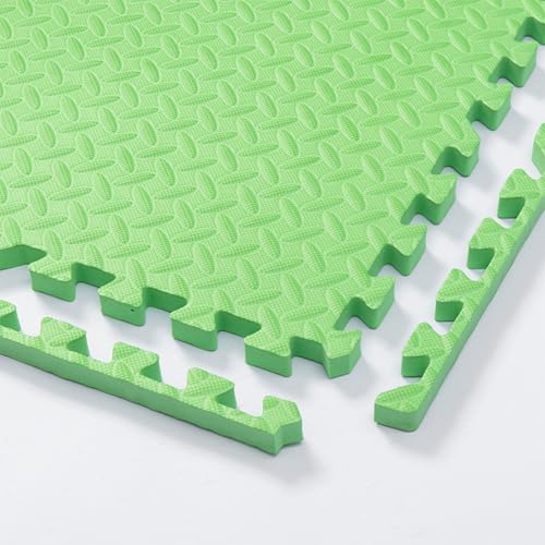12''x12'' EVA Foam Puzzle Play Mat,5 Pack Interlocking Floor Tiles for Home Gym,Bedroom Crawling Mats Non-Slip Interlocking Carpet Soft Area Rug (Green,0.4'' Thick) - color: Green, size: 0.4'' Thick
