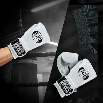 CLETO REYES Training Gloves with Leather Strap & Attached Thumb and Hook & Loop Closure, 16oz, White
