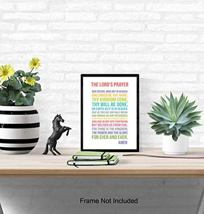 Lords Prayer Wall Art - Catholic Gifts - Christian Gifts for Women, Men, Kids - Religious Wall Decor - Bible Verse Art - God Decor - Christian Artwork - Blessed Decoration - Bible Study