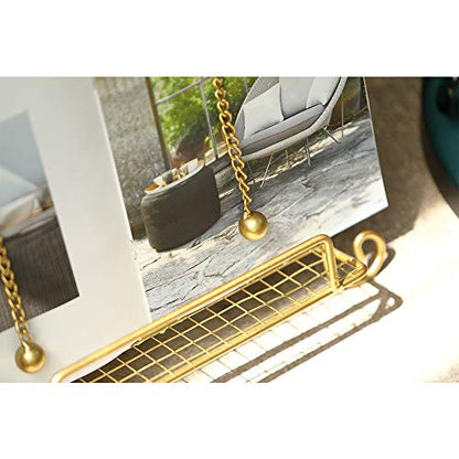 Jemeni Cookbook Stand for Kitchen, A Recipe Easel is Metal Birdcage Shaped | Metal Cookbook Stand with 2 Weighted Chains, Gold