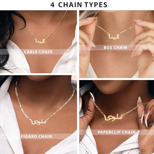 Farsi Custom Name Necklace - 18k Gold Plated or Sterling Silver 925, Personalized Persian Pendant