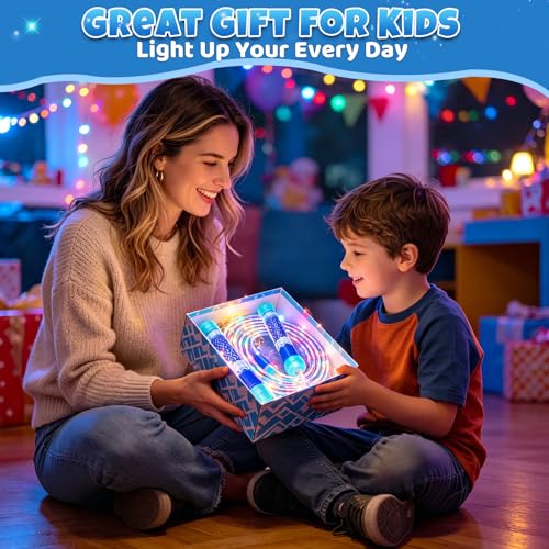 Led Jump Rope for Girls Kids -Glowing Jump Ropes Flashing Colorful Exercise Skipping rope Light Up Luminous Adjustable Skipping Ropes for Girls Boys Women Fitness Weight Loss - style: Blue
