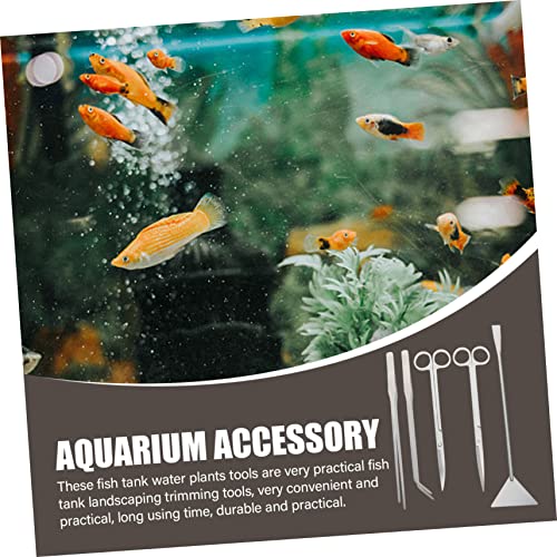 Toddmomy 1set Aquarium Tool Pruning Scissors Tweezers and Shovel for Aquatic Plant Care Resistant and Portable Aquarium Accessories - size: 32X7X1CM