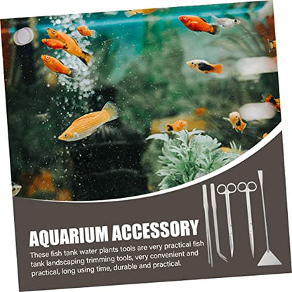 Toddmomy 1set Aquarium Tool Pruning Scissors Tweezers and Shovel for Aquatic Plant Care Resistant and Portable Aquarium Accessories - size: 32X7X1CM