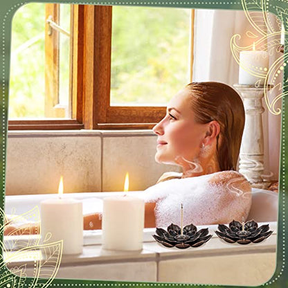 Sumind 30 pcs Lotus Incense Holder Ash Catcher for Sticks, Retro, Bronze - size: Retro
