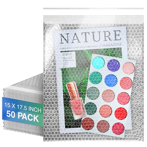 Shipping Bubble Bag, 15 x 17.5 Inches. 1500 Pack Clear Bags for Packaging. Self Seal Bubble Pouches for Packing. Waterproof Polyethylene Storage Moving Bags. Packing Materials for Fragile Items - size: 15" x 17.5" / 1500 Pack