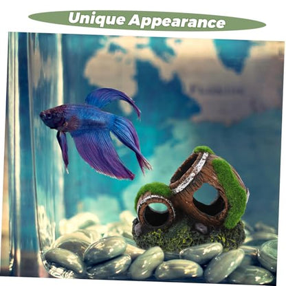 Mikikit Resin Barrel Aquarium Ornament Decorative Fish Hideout for Betta All Fish Tanks Aquarium Decor Enhancing Visual Appeal and Providing Cozy Retreat for