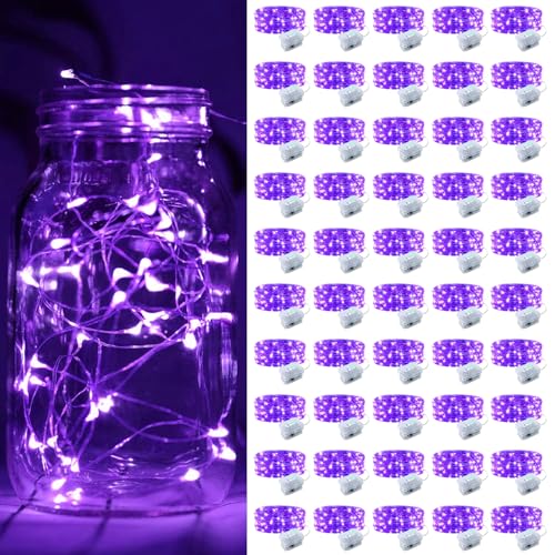ZGWJ 50 Pack Purple Fairy Lights, Mini String Lights - color: Purple, size: 50P