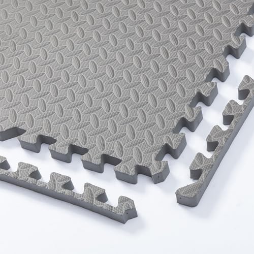 12''x12'' EVA Foam Puzzle Play Mat,5 Pack Interlocking Floor Tiles for Home Gym,Bedroom Crawling Mats Non-Slip Interlocking Carpet Soft Area Rug (Grey,0.47'' Thick) - color: Grey, size: 0.47'' Thick