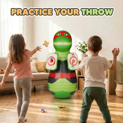 iPlay, iLearn Kids Inflatable Punching Bag, Toddler 49" Blow up Boxing Toys | Kids Bop Bag, Training Bopper W/Ball Toss Game, Indoor Outdoor Fun Sports Activity, Birthday Gift 3 4 5 6 7 8-12 Yr Child Boy