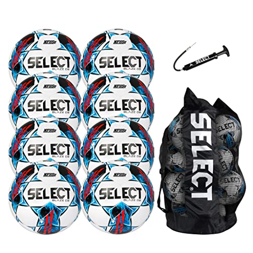 SELECT Blaze DB Soccer Ball - color: White/Red/Blue V22 - 8-Ball Pack