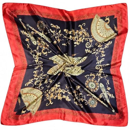 Large 35 inches Satin Square Scarf Lightweight Neck Hair Wrap Fashion Headscarf - color: A19
