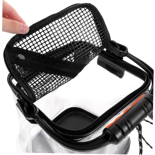 HEMOTON Folding Lightweight Fishing Bucket Transparent Live Fish Container with Oxygen Supply for Camping Hiking and Outdoor Activities Convenient Fish Barrel