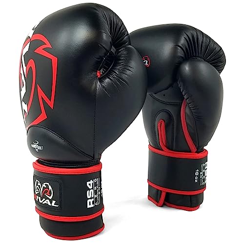 RIVAL Boxing RS4 2.0 Aero Sparring Gloves, Hook and Loop Closure - Multi-Layered, Low-Density Foam Padding and Soft Inner Lining - color: Black, size: 12 oz.