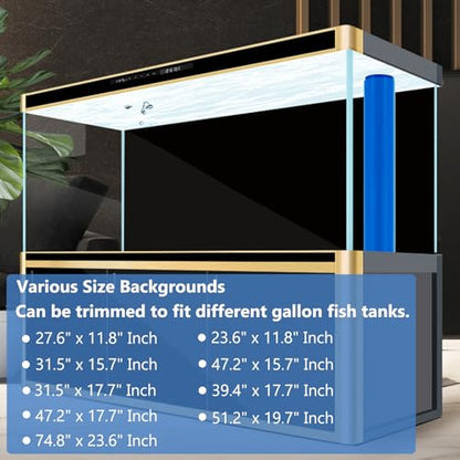 XCNO Black Aquarium Background Fish Tank Film, Static Cling, 23.6 x 11.8 in | Glue-Free, Thickened Waterproof Vinyl, Total Light Blockout, Makes Fish Colors Pop, Easy to Install and Remove, Reusable - size: 23.6" x 11.8" In