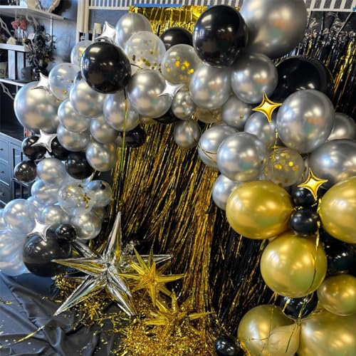 Explosion Star Foil Balloons- 12 Point Star Balloons Gold Spike Balloons - color: 16 Pcs Gold Star Balloons