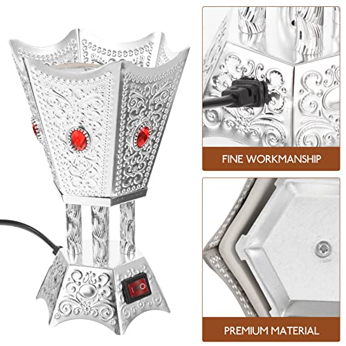 SEWACC Electric Incense Burner Metal Bakhoor Burner Middle Eastern Style Tabletop Electric Censer for Home Office Yoga Spa Decor