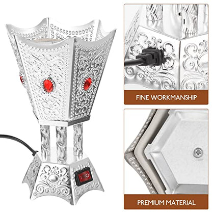 SEWACC Electric Incense Burner Metal Bakhoor Burner Middle Eastern Style Tabletop Electric Censer for Home Office Yoga Spa Decor