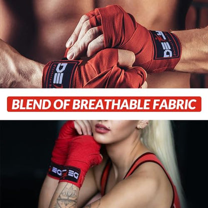DEFY Professional 180 Inch Hand Wraps for Boxing Muay Thai MMA Elastic Bandages for Men & Women -Pair - color: Purple