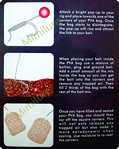 Drchoer PVA Bait Bags for Carp Fishing: 50pcs Water Soluble Bags for Solid Baits Carp Fishing Equipment Tackle - Small Medium Large - size: 3.15in x 6.30"