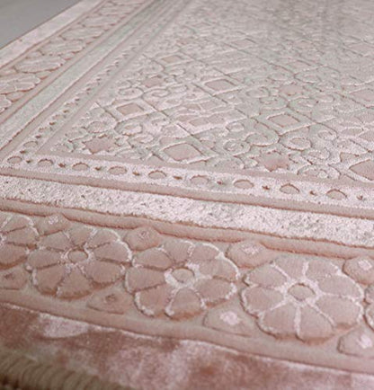 Modefa Muslim Prayer Rug Islam - Ramadan Gifts Set with Prayer Mat & Tasbih Prayer Beads - Soft Plush Islamic Gifts for Women Muslim Gifts for Men - Luxury Velvet Gift Box Set (Light Pink) - color: Light Pink