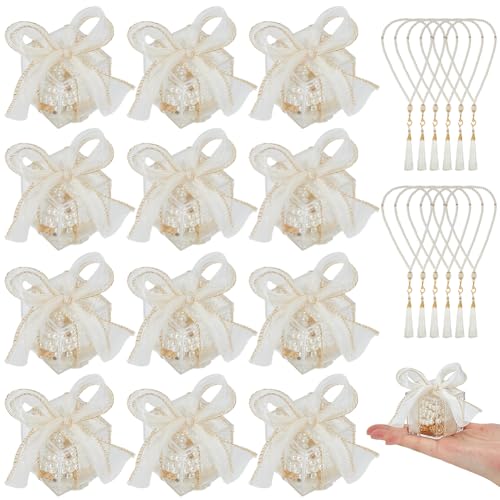 ORIGACH 12 Set Ramadan Eid Gifts Bulk Islamic Prayer Beads, Muslim Party Favors Pearl Prayer Beads Favors Islamic Wedding Gifts for Ramadan Eid Tasbih Hajj (White) - color: White
