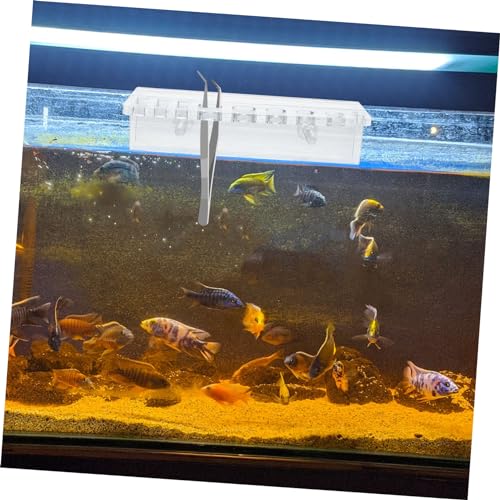 Aquarium Tool Holder -Mounted Organizer for Fish Tank Cleaning Accessories Storage for Scissors Tweezers and Tongs Design