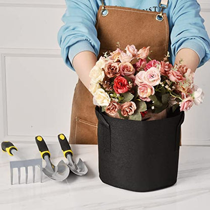 JNYONG 12-Pack 30 Gallon Thickened Non-Woven Grow Bags | Aeration Fabric Pots with Handles - size: 30 Gallons