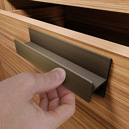HRX Self-Adhesive Edge Fingerpull Door Handle - Easy to Install Screwless Peel and Stick on Glass, Wood, Metal, Plastic - Sliding Doors Knob for Kitchen Fronts, Drawers & Dressers Panels - 2 Pack - color: Stainless