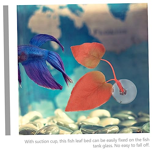 Yardwe 2pcs Betta Leaf Pad Hammock for Fish Tank Comfortable Resting Place and Aquarium Decoration Cup Design for Betta Spawning and Habitat