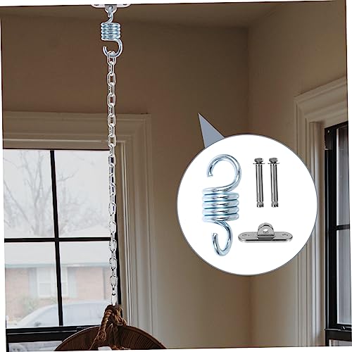 Toyvian 1Set Heavy Duty Hammock Hanging Kit Stainless Steel Swing Hook with Rotatable Bracket Spring Accessories for Easy Setup for Outdoor Swings Heavy Bags