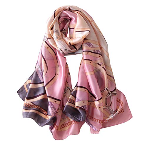Silk Scarf 100% Mulberry Silk Fashion Scarves Long Lightweight Shawl Wrap - color: W05