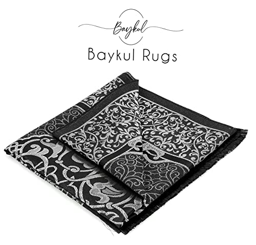 BAYKUL Muslim Prayer Rug, Islamic Turkish Prayer Rugs, Great Ramadan Gifts, Prayer Mat for Women and Men,Islam Carpet,Portable Muslims Mats,Praying Rugs Islam with Beads-Gift Prayer Beads 99 (Grey) - color: Grey
