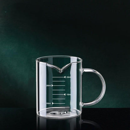 Glass Measuring Cup with V-Shaped Spout, High Borosilicate Glass, Capacity, Easy-Read Scale 250ml - color: Clear