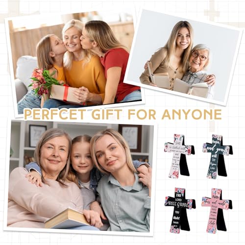 Resurhang 48 Pcs Magnetic Bookmarks Christian Cross Magnetic Page Markers Religious Bible Verses Bookmarks for Mother's Day Women Student Church Study Group Graduation Coworker Team (Flower) - style: Flower