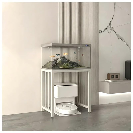 zktoermn Metal Display Stand & Fish Tank Stand, High Load-Bearing Storage Shelf With Anti-Slip Feet For Aquarium, Boutique, Exhibition Hall, Living Room(White,40x40x70cm) - color: White, size: 40x40x70cm