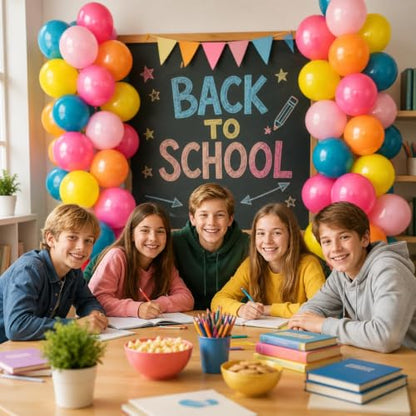 Colorful Balloons, 12 Inch Rainbow Multicolor Balloon for Birthday Party - color: Tropical Summer