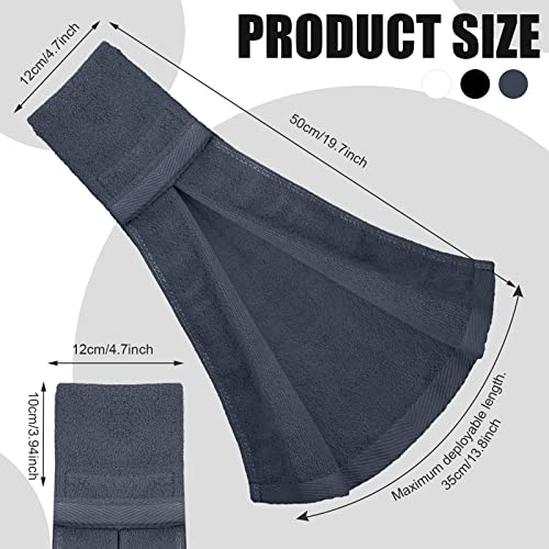 Moukeren 6 Pcs Football Towel Cotton Quarterback Football Field Hand Towel with Hook and Loop Fastener for Sports Football Golf Gym Accessories(Black, White, Gray) - color: Black, White, Gray
