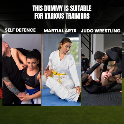 Bestzo MMA Grappling Dummy for Adult,Wrestling Dummy Jiu Jitsu, Judo Punching Bag Sparring Self Defense Training Dummy Black - Unfilled - size: 59 inches (5 ft)
