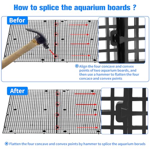 8pcs Fish Tank Divider with 10 pcs Suction Cups DIY Adjustable Aquarium Divider Filter Bottom Fish Tank Isolation Board Egg Crate