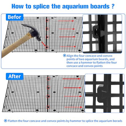 8pcs Fish Tank Divider with 10 pcs Suction Cups DIY Adjustable Aquarium Divider Filter Bottom Fish Tank Isolation Board Egg Crate