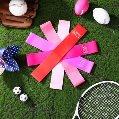 Deekin 20 Pcs Resistance Bands for Women Men 10-115 Lbs 5 Different Resistance Levels Loop Exercise Bands for Leg Working Gym - color: Red