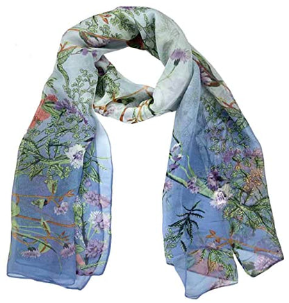 Xyueanlo Scarfs for Women Lightweight Scarves Fashion Print Floral Pattern Scarf Shawls - color: F-blue