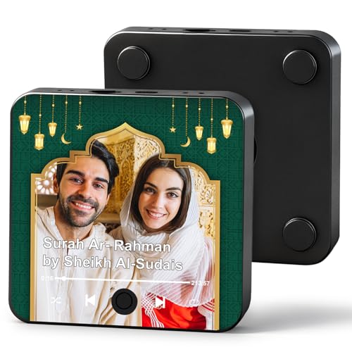 Personalized Music Fridge Magnet with Ramadan Patterns - Personalized Photo Music Refrigerator Magnets with Song Player & Voice Recorder, Spotify Music Valentines Gift for Couples Him Her Women Men - color: Custom-ramadan