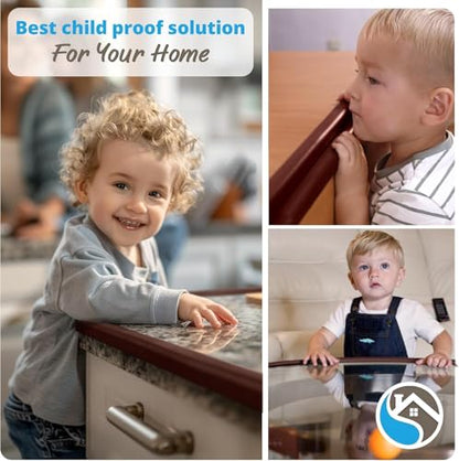 Furniture Edge Guards | 16ft Protective Protective Foam Cushion | Baby Child Proofing Set NonToxic for Table, Fireplace, Countertop | Brown - color: Brown, size: 16ft