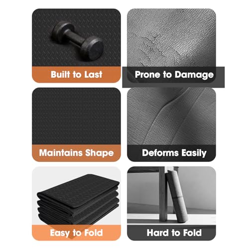 THAILE Gym Equipment Mat, 79" x 39"x 0.16" Exercise Equipment Mat | Heavy-duty floor protector for treadmills, ellipticals, bikes and weight equipment; reduces vibration, noise and floor damage - size: 79L''×39W''×0.16''